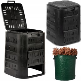 Komposteris, didelis sodo konteineris žolės atliekoms, 220 l