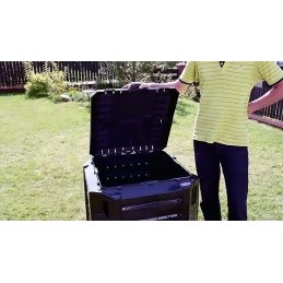 Komposteris, didelis sodo konteineris žolės atliekoms, 220 l