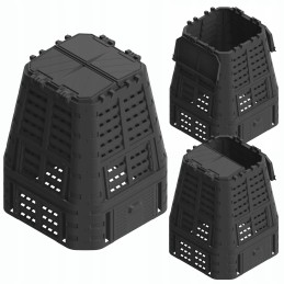 Namų sodo komposteris didelis 740l qbrick black ventiliacinis laistymas