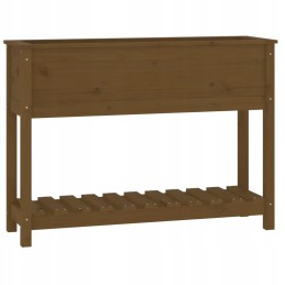 Vidaxl gėlių vazonas su polka medaus rudos spalvos 111 5x34 5x81 cm pušies mediena