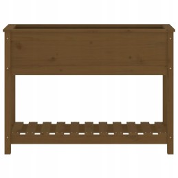 Vidaxl puķu pods ar polku medus brūns 111 5x34 5x81 cm priedes koks