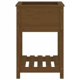 Vidaxl lillepott riiuliga, meepruun, 54x54x81 cm, täismännipuit