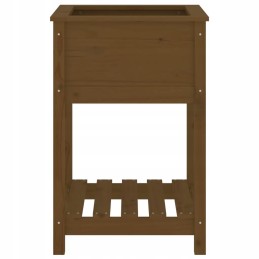 Vidaxl Planter with Shelf Honey Brown 54x54x81 cm Solid Pine Wood