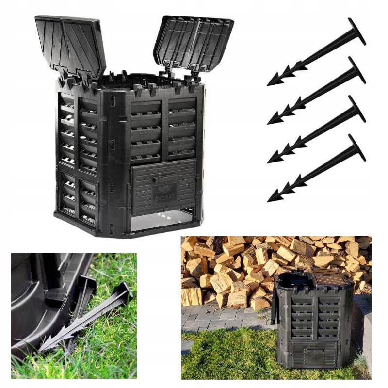 Vienkamerinis modulinis sodo komposteris, ištisus metus, 300l, kokybė + inkarai