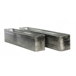 2 pcs. luke loft flowerpot metal silver long