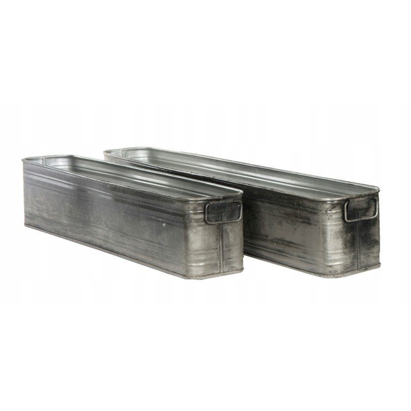 2 pcs. luke loft flowerpot metal silver long