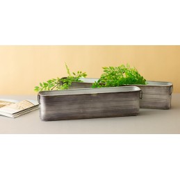 2 pcs. luke loft flowerpot metal silver long