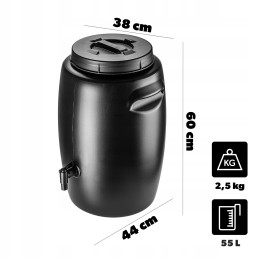 Trąšų bakas 55l sodo statinė trąšoms gaminti, srutų čiaupas