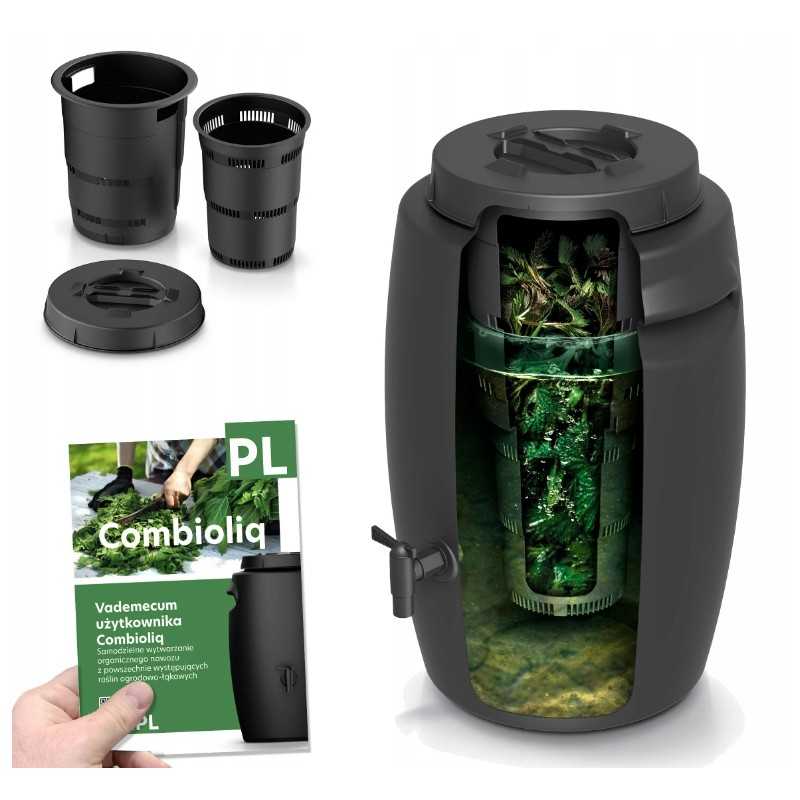 Didelis sodo komposteris, 55l, ištisus metus, su čiaupu, stiprios trąšos sodui