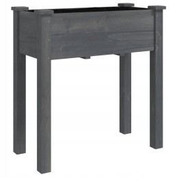 Vidaxl Planter on Wheels with Lining Grey 71x37x80 cm Fir
