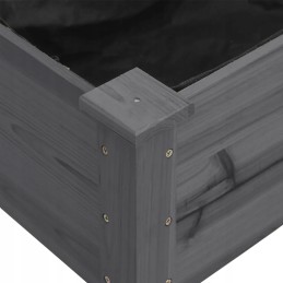 Vidaxl augu pods uz riteņiem, ar oderi, pelēks, 71x37x80 cm, egle