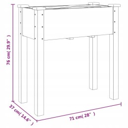 Vidaxl taimepott ratastel, voodriga, hall, 71x37x80 cm, kuusk