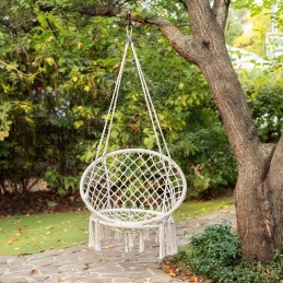 Pakabinamas fotelis namams, sodui, gandralizdžiui, austos sodo sūpynės