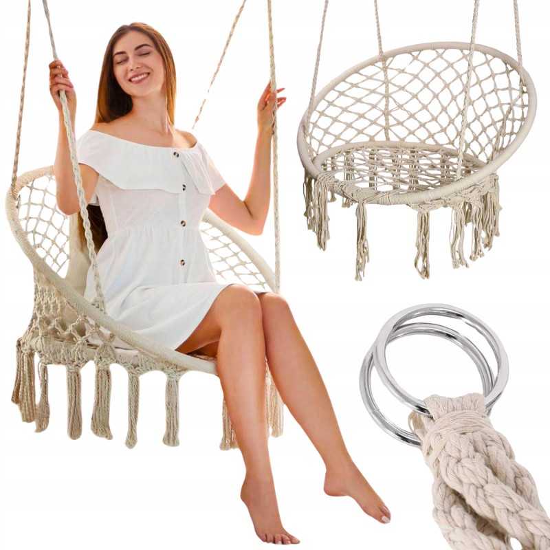 Pakabinamas fotelis namams, sodui, gandralizdžiui, austos sodo sūpynės