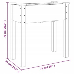 Vidaxl puķu pods uz riteņiem ar oderi pelēka 71x37x80 cm egle