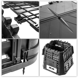 Modulinis sodo komposteris, juodas, ištisus metus