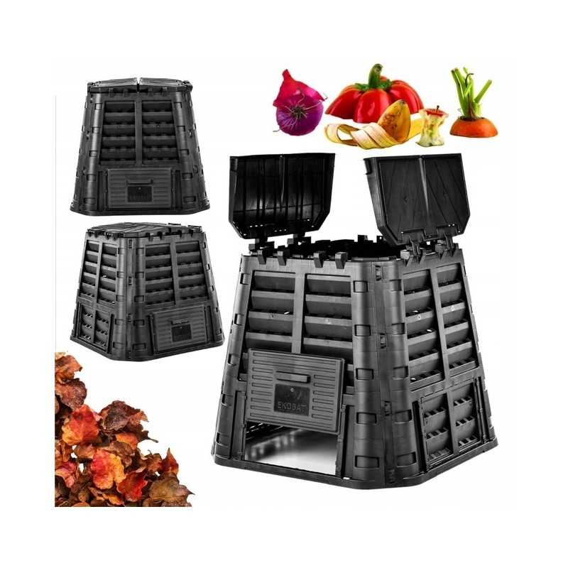 Sodo komposteris ecosmart 480l juodas - naujas kameros modelis ecobat 480l