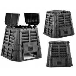 Termokomposteris, 1 kamera, sodas, ištisus metus, juodas, 480 l, hit