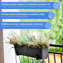 Balkono vazonas su rankenomis pasirūpins Jūsų gėlėmis