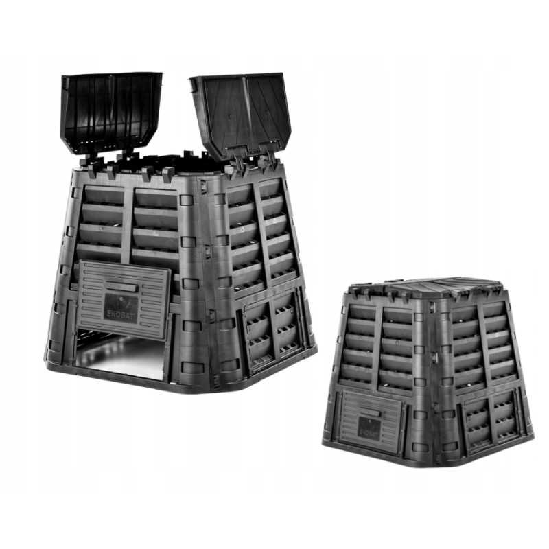 Sodo komposteris 480l, 2 durys, juodas