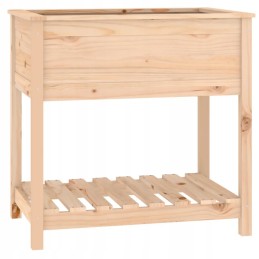 Vidaxl puķu pods ar plauktu, 82,5x54x81 cm, priedes masīvkoks