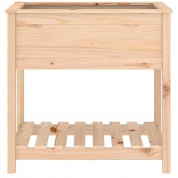 Vidaxl puķu pods ar plauktu, 82,5x54x81 cm, priedes masīvkoks