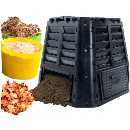 Sodo komposteris, juodas, 480l, ištisus metus, atsparus šalčiui, + inkarai