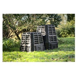 Sodo komposteris, juodas, 480l, ištisus metus, atsparus šalčiui, + inkarai