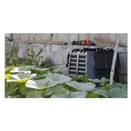 Sodo komposteris, juodas, 480l, ištisus metus, atsparus šalčiui, + inkarai