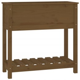 Vidaxl puķu pods ar plauktu, medus brūns, 82,5x34,5x81 cm, priedes koks