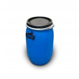 Plastikinė statinė su dangčiu, 60 litrų.