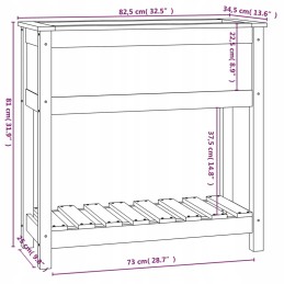 Vidaxl puķu pods ar polkas medus brūns 82 5x34 5x81 cm priedes koks