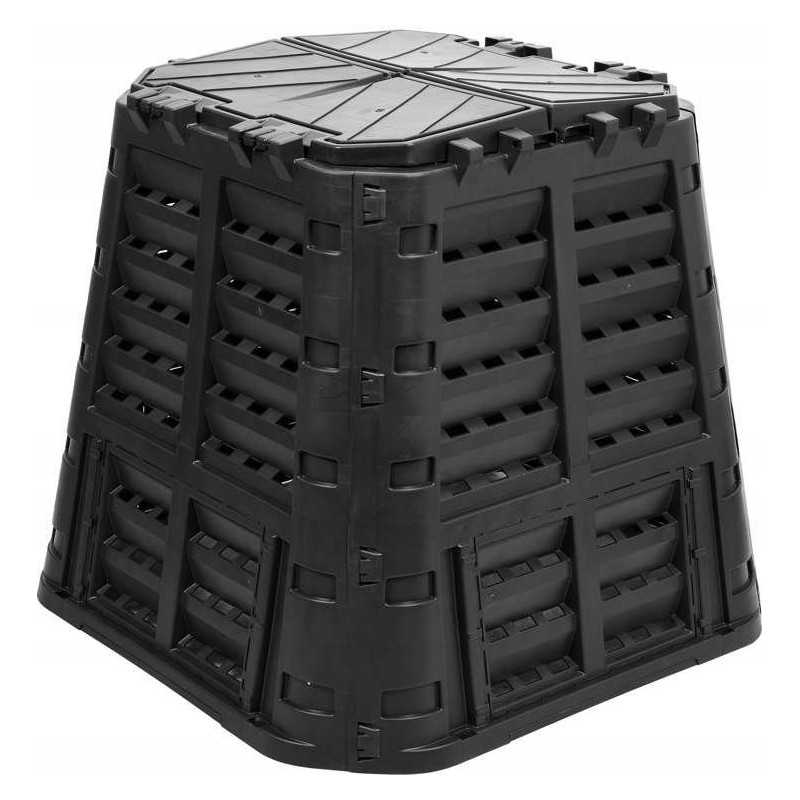 Sodo komposteris 480l, juodas, vienos kameros