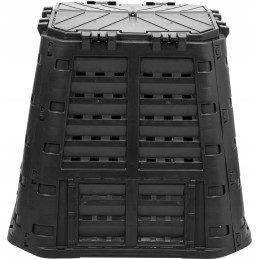 Sodo komposteris 480l, juodas, vienos kameros