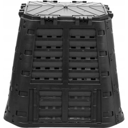 Sodo komposteris 480l, juodas, vienos kameros