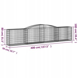 Vidaxl kaarekujuline gabioonkorv 400x50x80 100 cm galvaniseeritud raud