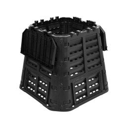 Sodo komposteris 480l, juodas, vienos kameros