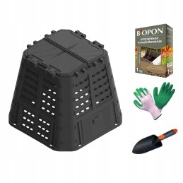 480l komposteris + 1kg komposteris, kastuvas, pirštinės