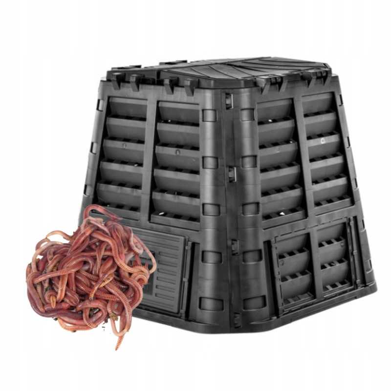 1 kameros ecobat komposteris, 480 l, juodas