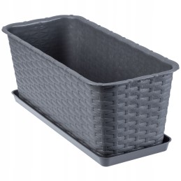 Balkona puķupods, kaste, grafīta statīvs, 40cm