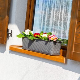 Balcony flowerpot box saucer graphite 40cm