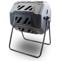 160l besisukantis komposteris sodo atliekoms ant 2 skyrių stovo