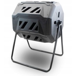 160l besisukantis komposteris sodo atliekoms ant 2 skyrių stovo