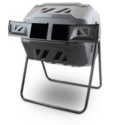 160l besisukantis komposteris sodo atliekoms ant 2 skyrių stovo