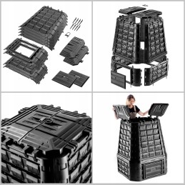 Sodo komposteris, didelis, modulinis, ištisus metus šalčiui atsparios trąšos, 750l