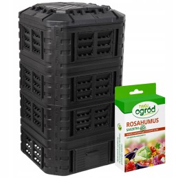 Komplektacija: komposteris 1260l + rozahuuso trąšos 4x5g