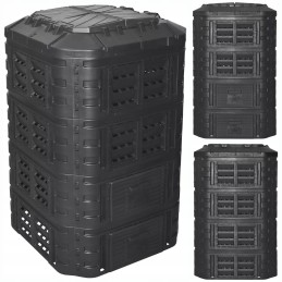 Visus metus veikiantis modulinis komposteris 1120l qbrick black, ventiliacija, laistymas