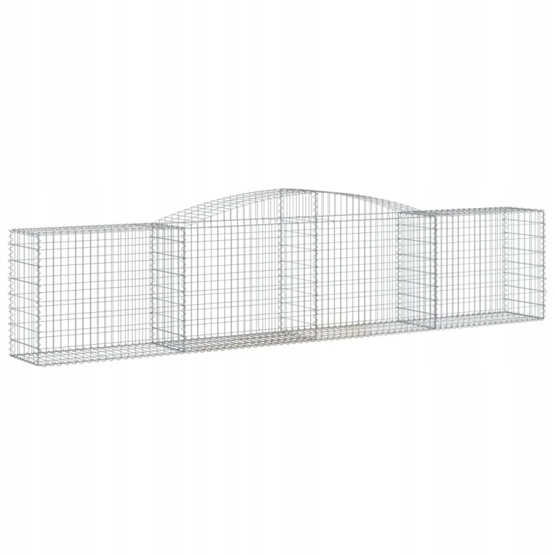 Arched Gabion Basket, 400x50x80/100 cm, Galvanized Iron