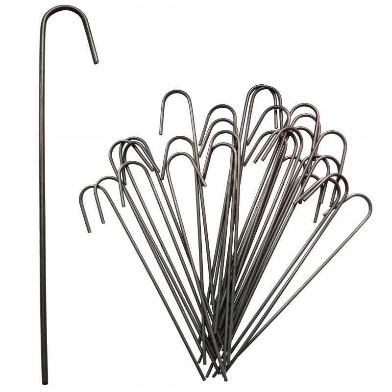 Metaliniai smeigtukai įvairių tipų agrotekstilei, agrotekstilei ir geotekstilei tvirtinti prie žemės, taip pat smeigtukai kurmių