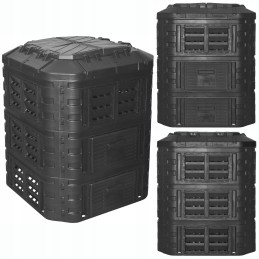 Visus metus veikiantis modulinis komposteris 860l qbrick black, vėdinimas, laistymas